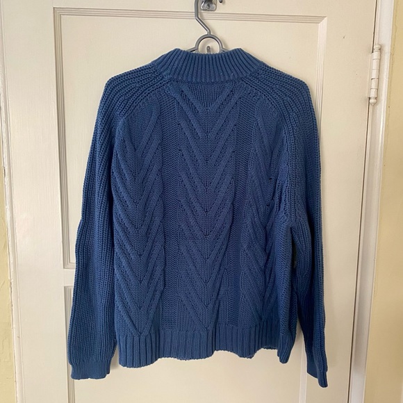 J.Crew Cable-Knit Mockneck Sweater (size m, blue) - Picture 4 of 4